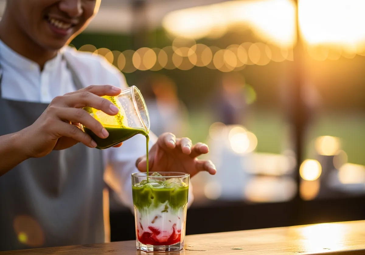 Matcha artisan serving a guest