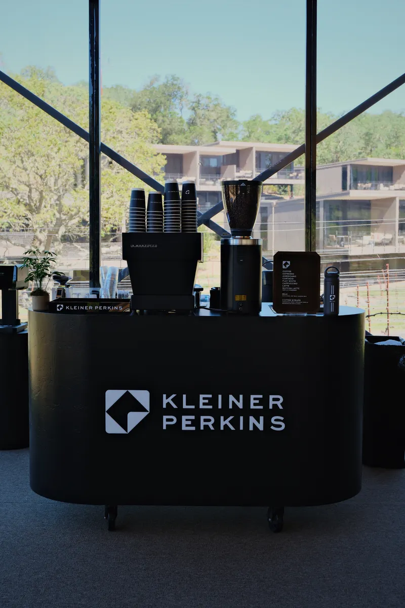 Kleiner Perkins branded matcha cart